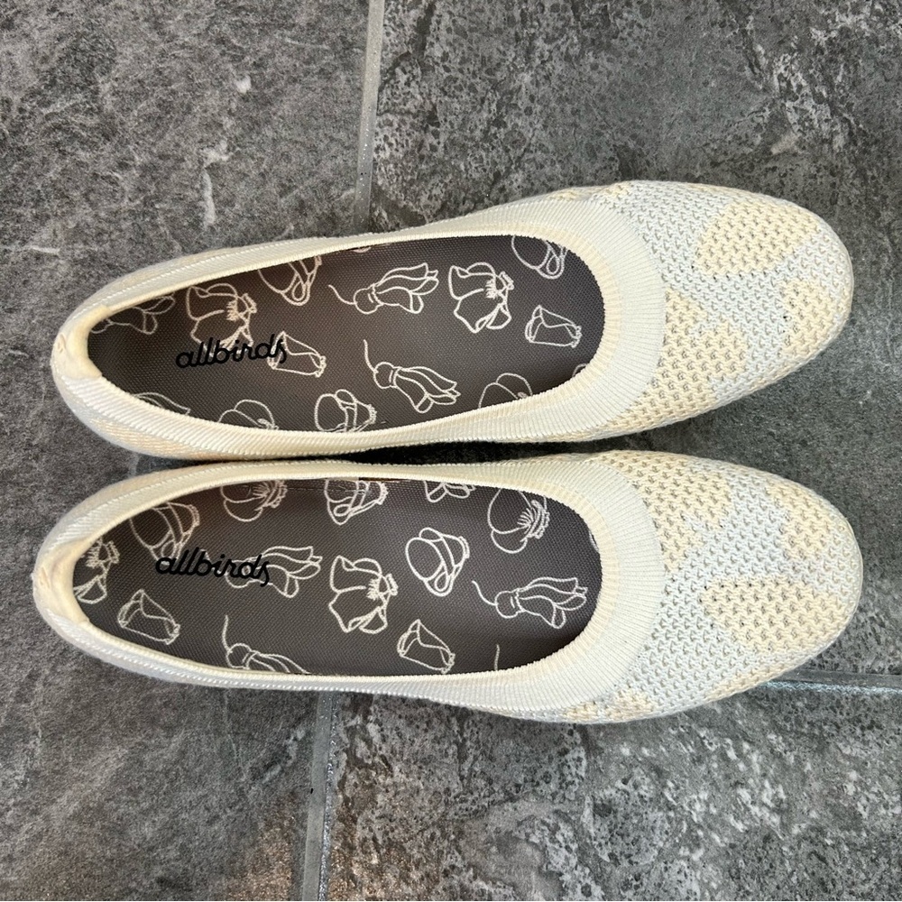NWOB Allbirds Tree Breezers Cream Ballet Flats Size 7 Office Travel Comfort - Picture 6 of 12